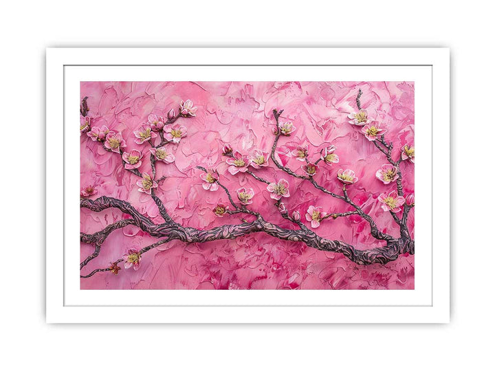 Almond Branches Pink framed Print