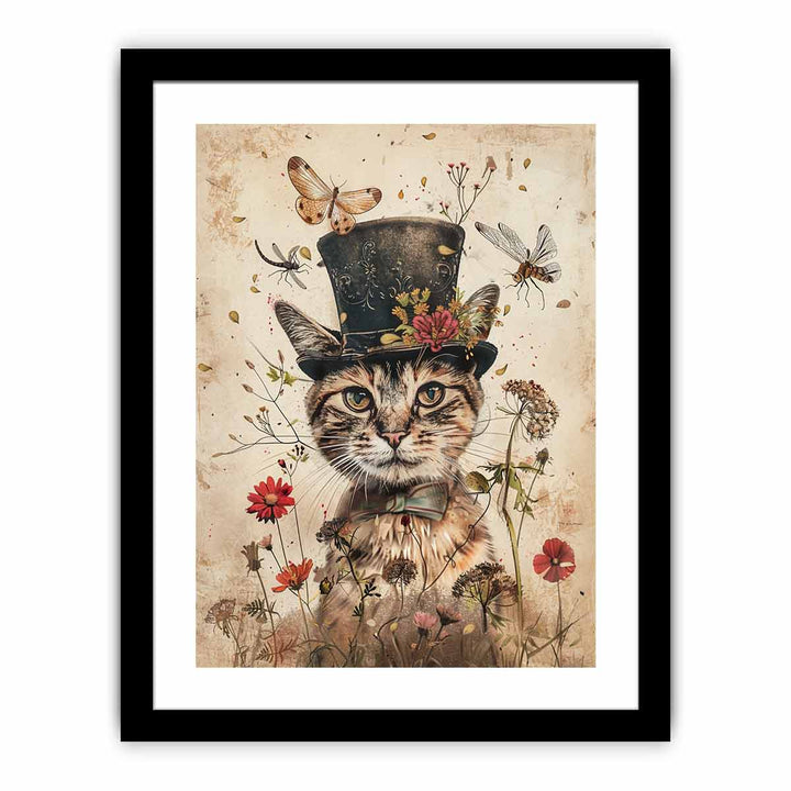 Whimsical Cat framed Print
