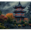 Maple Mountain Pagoda Art Print