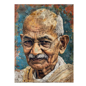 Vintage elderly man portrait canvas art with glasses for refined office wall decor.