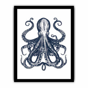 Blue Cctopus Art framed Print