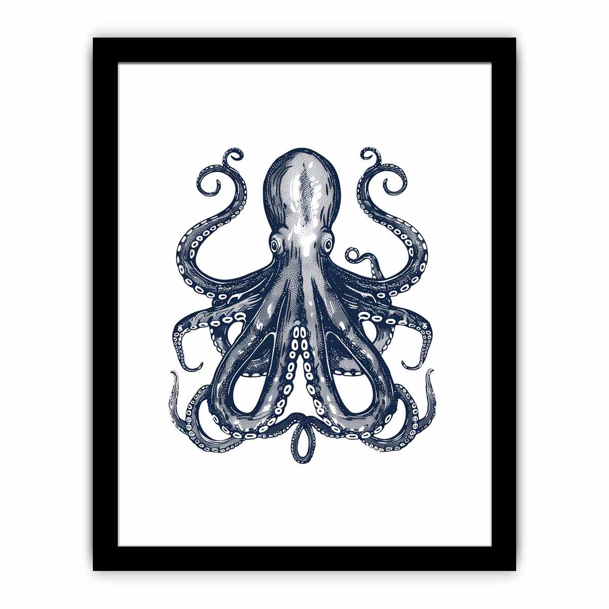 Blue Cctopus Art framed Print