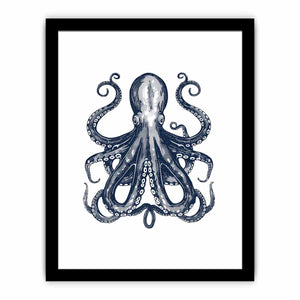 Blue Cctopus Art framed Print