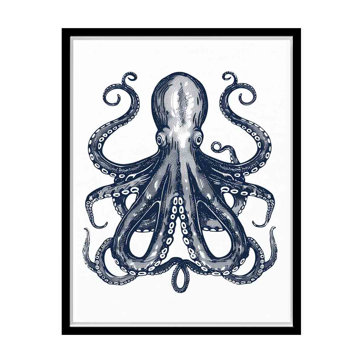 Blue Cctopus Art canvas Print
