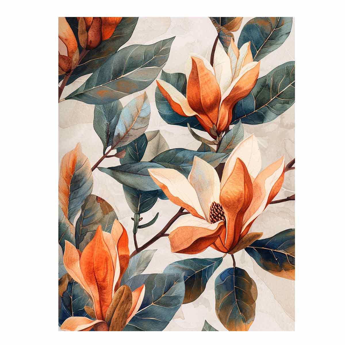 Watercolor Flower & leaf