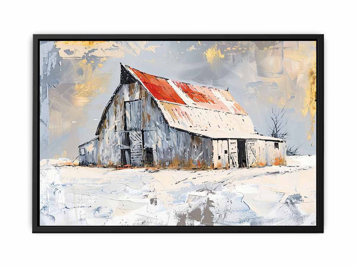 white barn art Art canvas Print