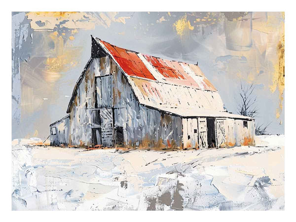 white barn Art Print