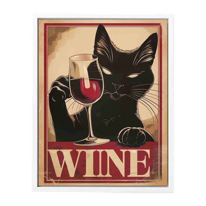 Vintage cat & wine Painting