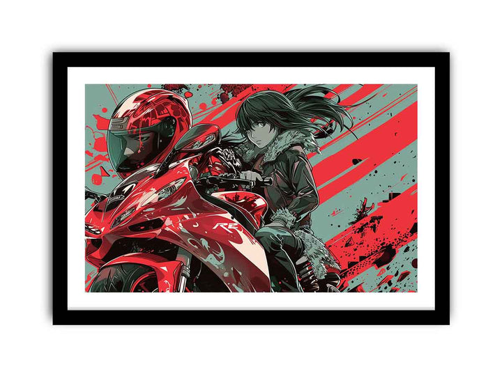 Anime Byke Art framed Print