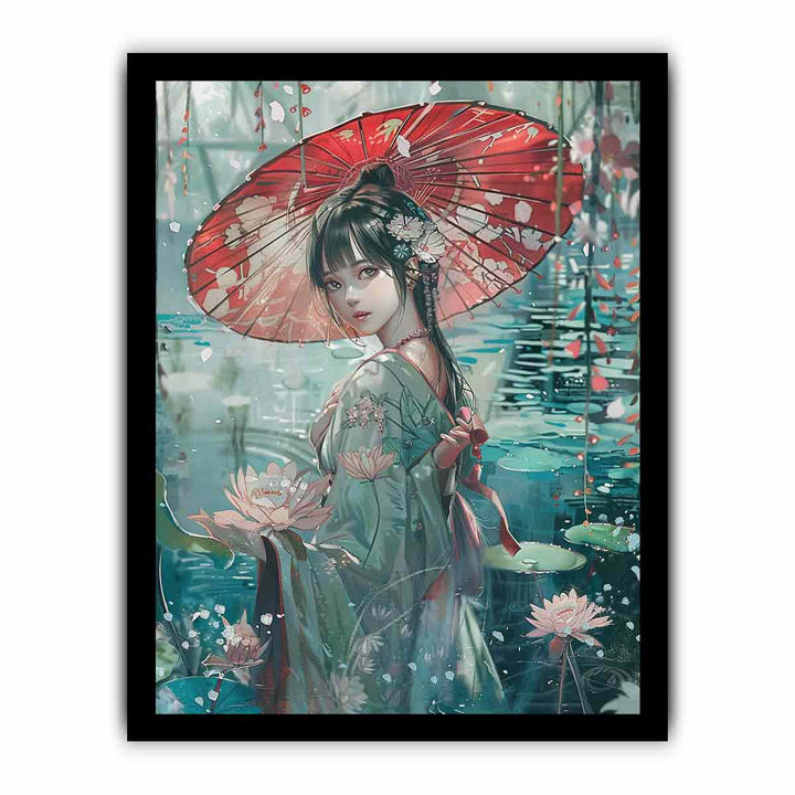 Japanise lady Art  framed Print