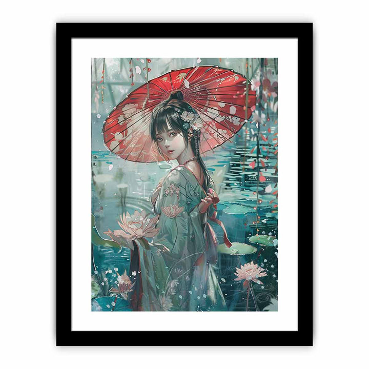 Japanise lady Art  framed Print