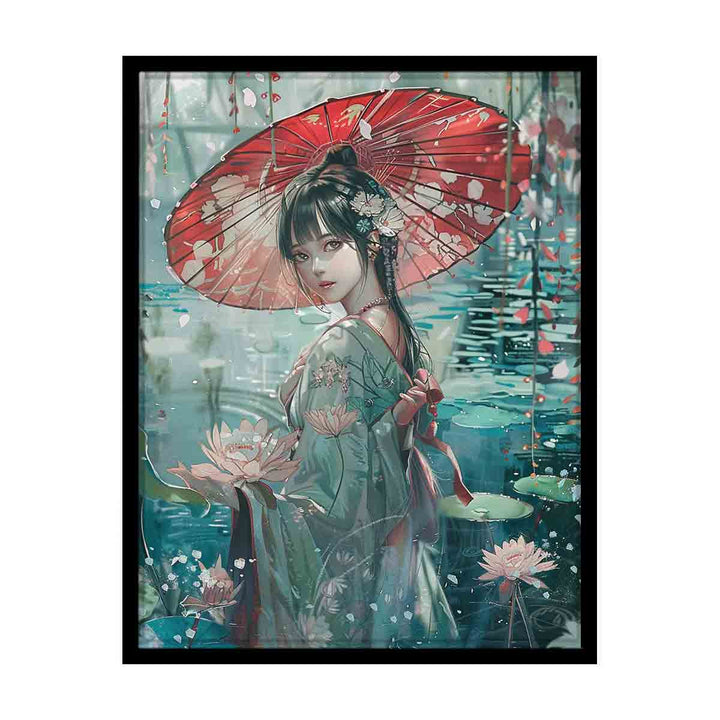 Japanise lady Art canvas Print