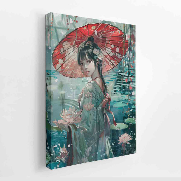 Japanise lady Art canvas Print