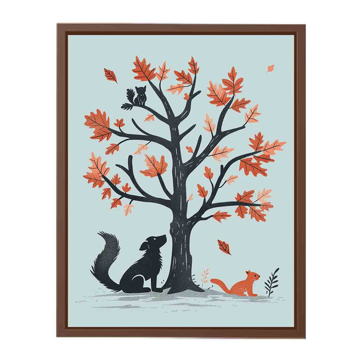 oak tree & animals Art Painting