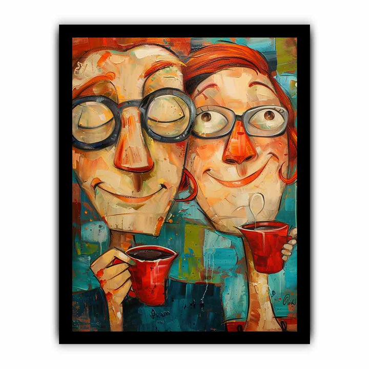 Coffee Friends Art framed Print