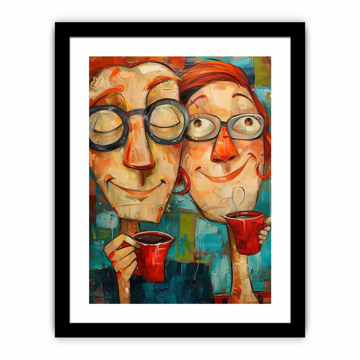 Coffee Friends Art framed Print