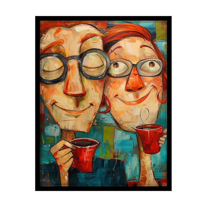 Coffee Friends Art canvas Print
