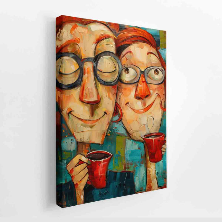 Coffee Friends Art canvas Print