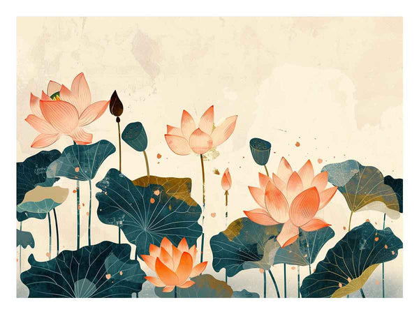 Watercolor lotus Art Print
