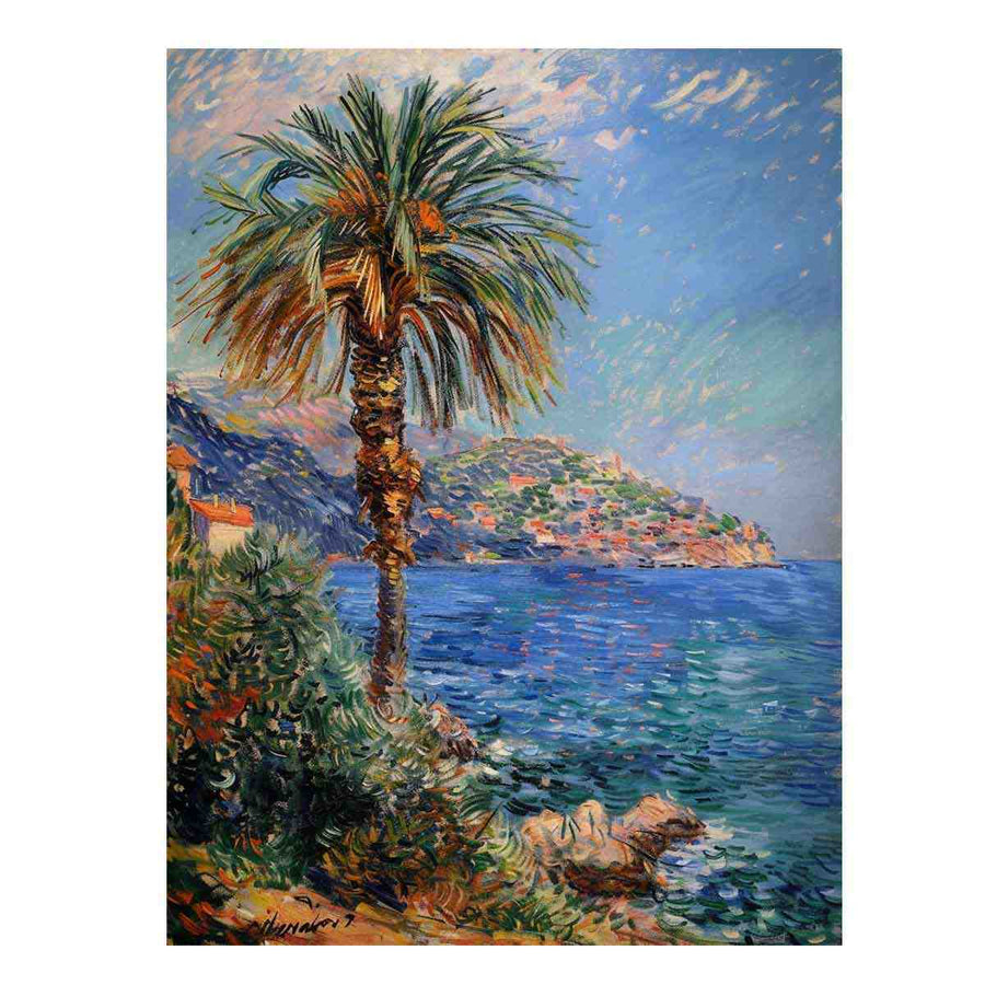 Palm tree coastal canvas artwork for resort inspired Australian interior styling