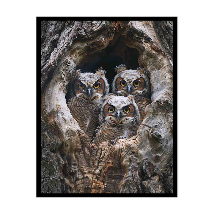 baby owls Art  canvas Print