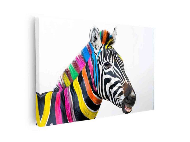Colorful Zebra  canvas Print