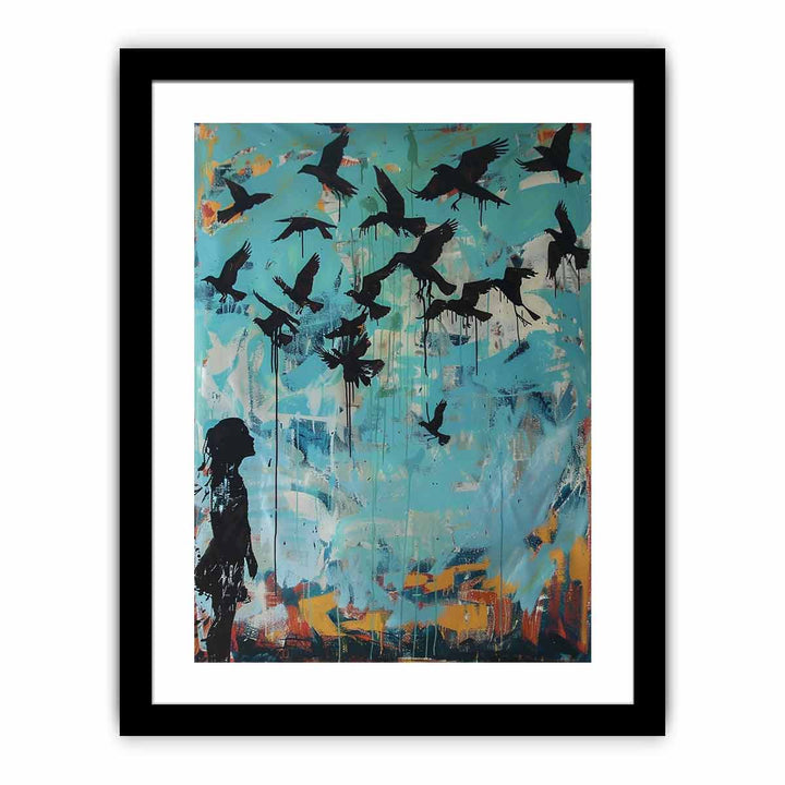 Graffiti Birds framed Print
