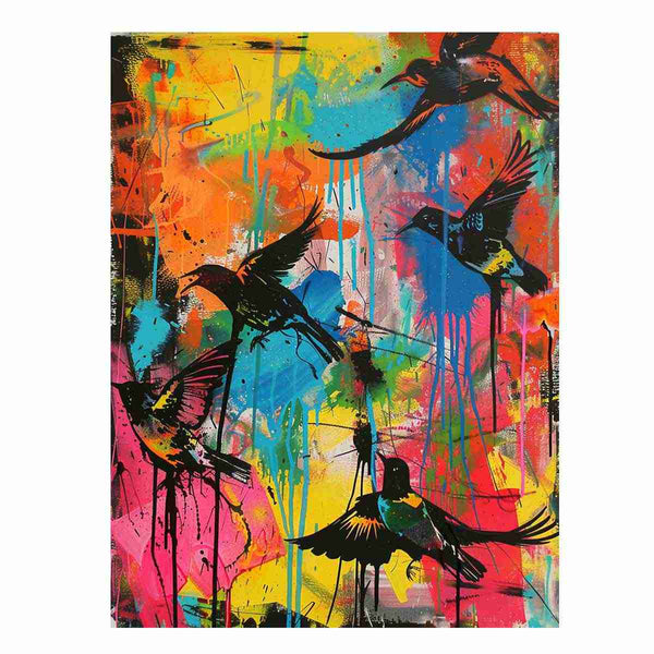 Graffiti Birds Flying Art Print