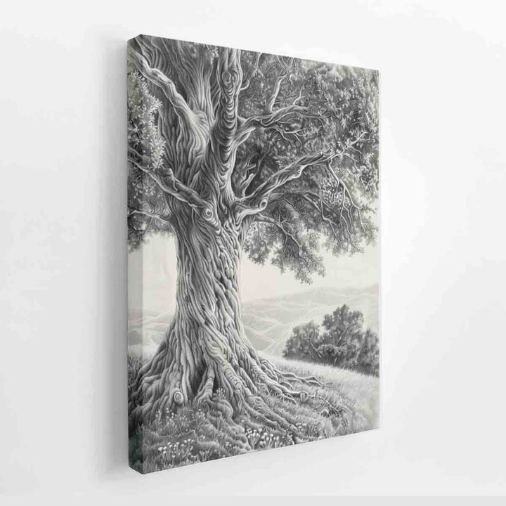 Tree of Peace  Pencil  Art canvas Print