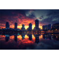 Golden Skyline on Water