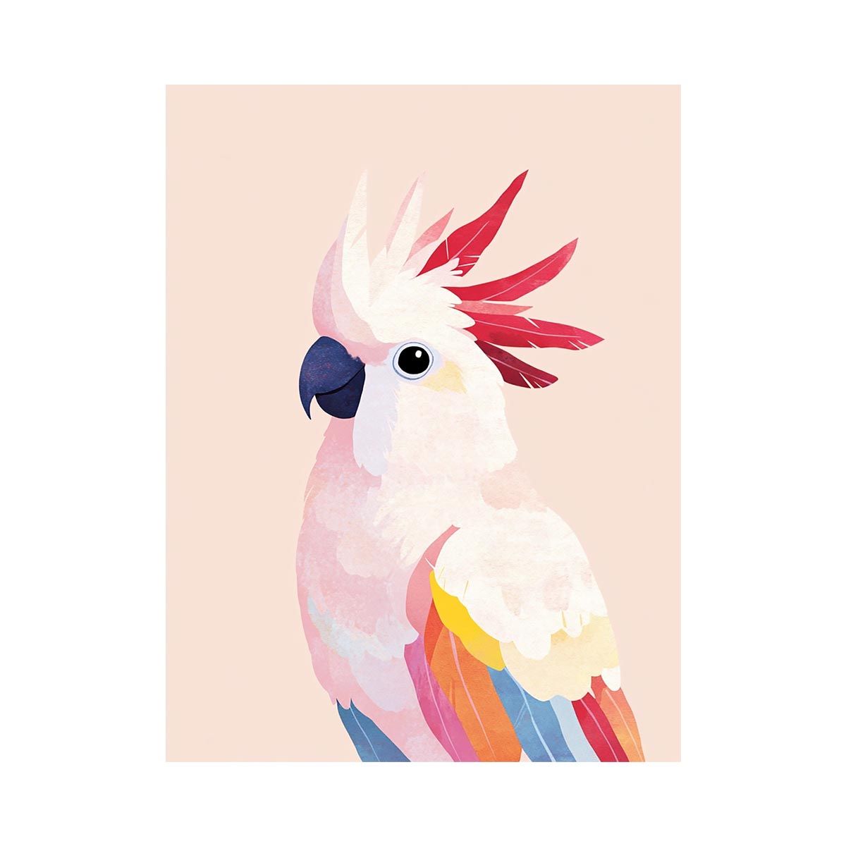 Pink cockatoo Watercolor painting