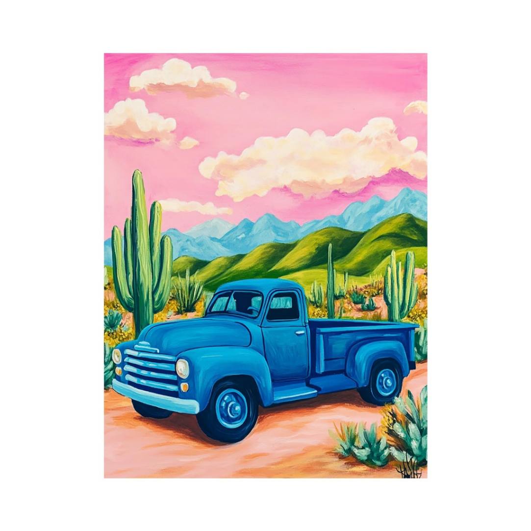 Blue mack truck 
