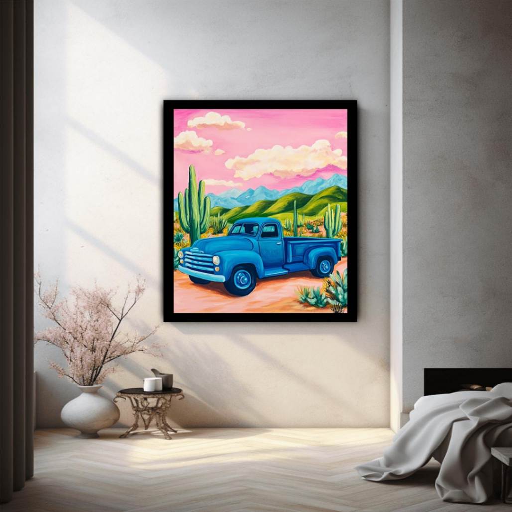 Blue mack truck 