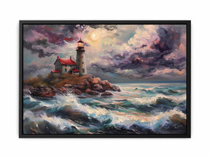 Rocky Shore Lighthouse Art 