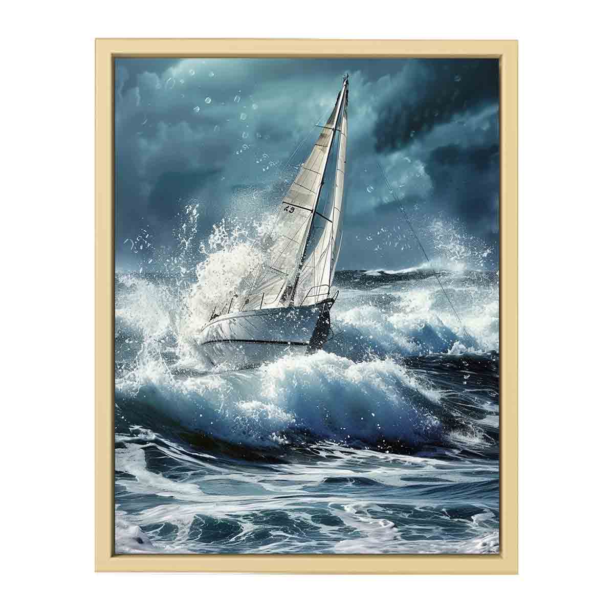 Sailboat Splash Art Framed Print