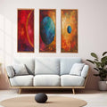 3 piece earth moon painting 