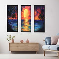 3 Panel  Sunset Wall Art Painting