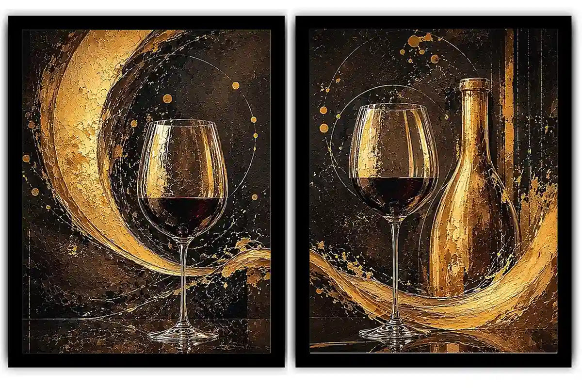  Wine Galsses Gold