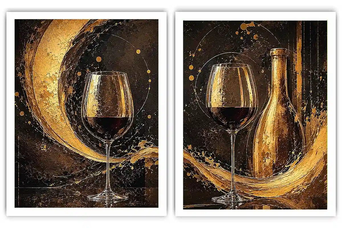 Wine Galsses Gold