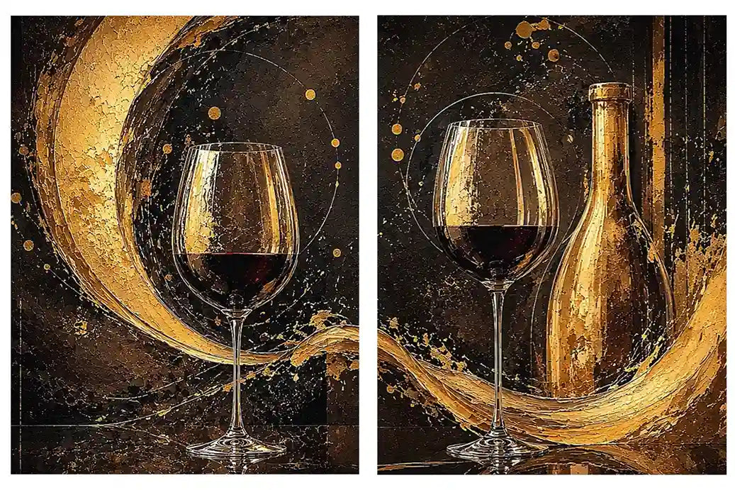  Wine Galsses Gold