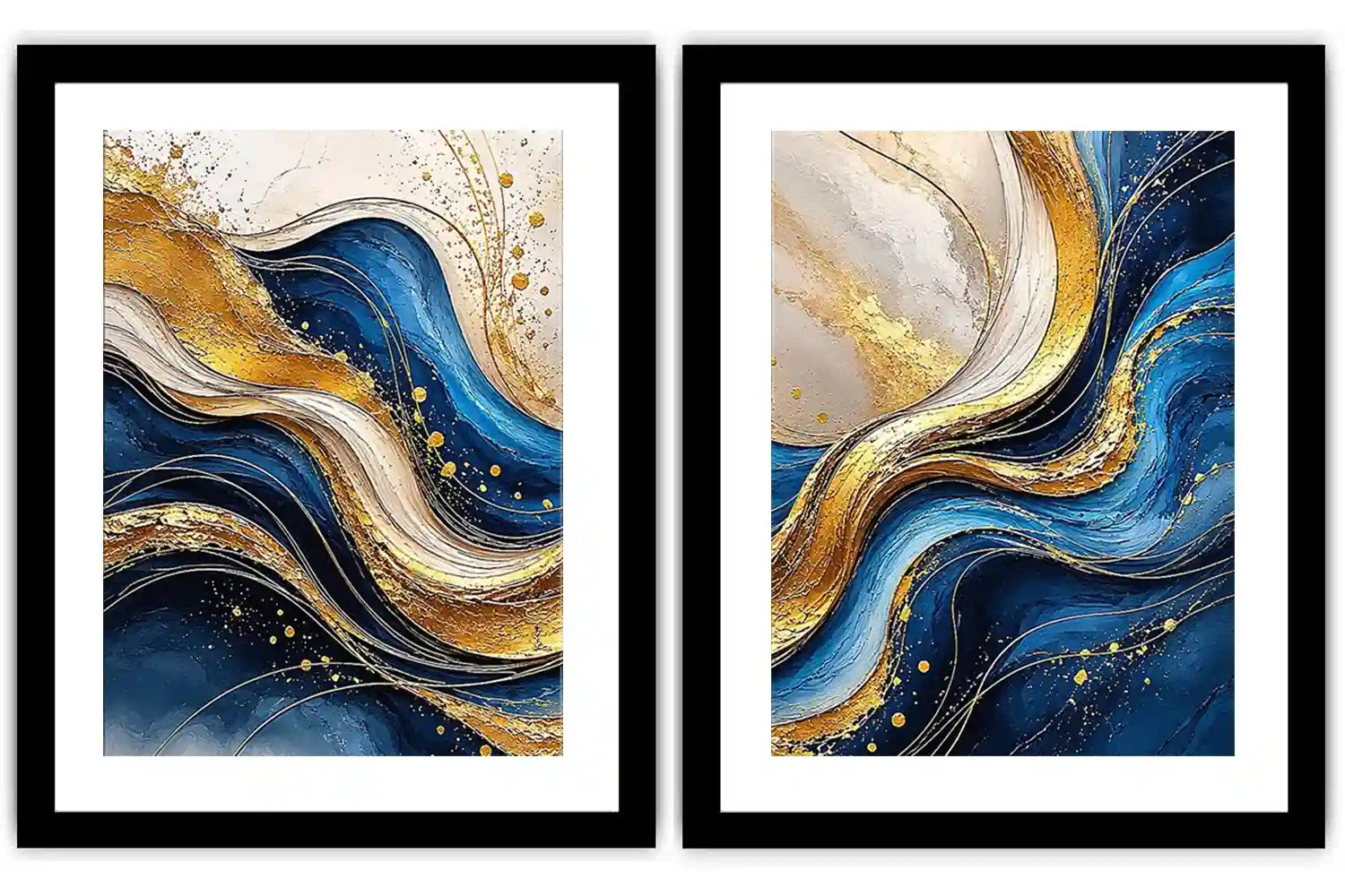 Gold Blue Abstract Waves 