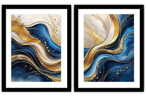  Gold Blue Abstract Waves 