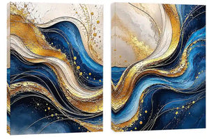  Gold Blue Abstract Waves 