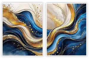  Gold Blue Abstract Waves 