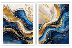  Gold Blue Abstract Waves 