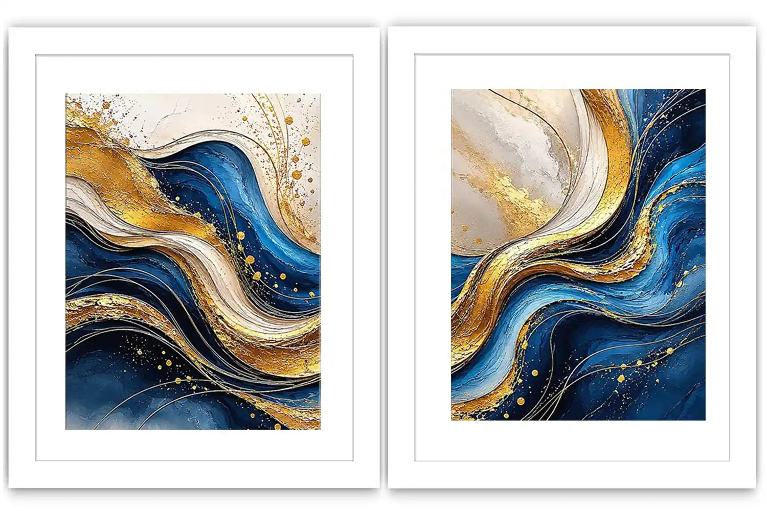  Gold Blue Abstract Waves 