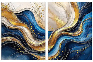  Gold Blue Abstract Waves 