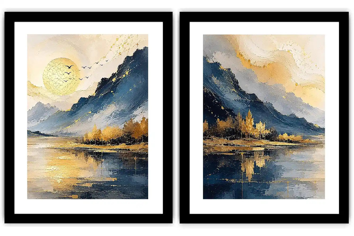2 piece wave abstract wall art