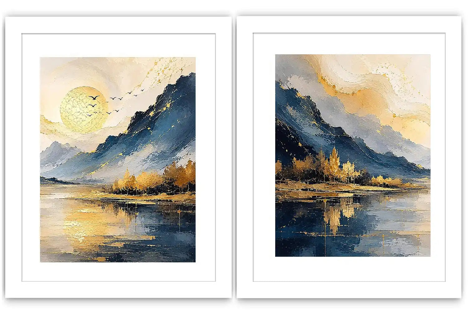 2 piece wave abstract wall art