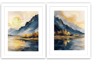 2 piece wave abstract wall art
